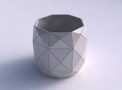 Bowl cylindrical with triangle plates 3D print model