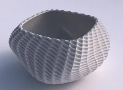 Bowl helix with bent extruded pattern 3D print model