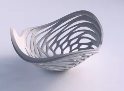 Bowl seed shell with smooth beveled cuts and extruded top wav... 3D print model