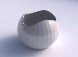 Bowl Spheric wavy with fine bands uniform vertical 3D print model