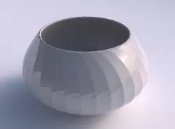 Bowl squeezed twisted with diagonal grid pattern 3D print model