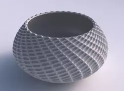 Bowl squeezed twisted with grid piramides 2 3D print model