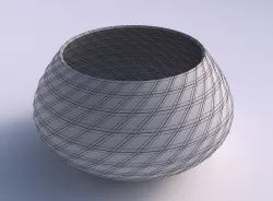 Bowl squeezed twisted with grid plates 3D print model