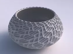 Bowl squeezed twisted with wavy grid piramides 3D print model