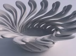 Bowl twisted two layered flower with soft tips tapered 3D print model