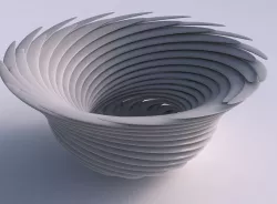 Bowl twisted two layered flower with thick soft tips twisted ... 3D print model