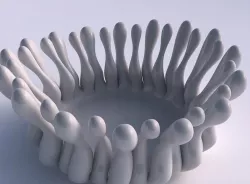 Bowl two layered flower with soft tips streched top 3D print model