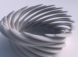 Bowl two layered flower with soft tips twisted and streched top 3D print model