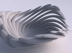 Bowl two layered flower with soft tips twisted wavy 3D print model
