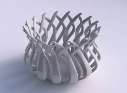 Bowl wide cylindrical with twisted sharp muscle structure tap... 3D print model