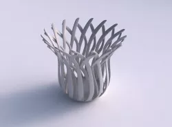 Bowl wide cylindrical with twisted sharp muscle structure tap... 3D print model
