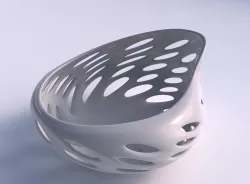 Bowl wide seed shell with smooth cuts streched top corner 3D print model