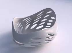 Bowl wide seed shell with smooth cuts twisted and tapered 2 wavy 3D print model
