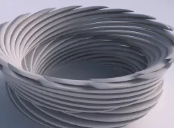 Bowl with twisted sharp muscle structure very twisted and tap... 3D print model