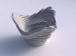 Bowl with twisted sharp muscle structure very twisted and tap... 3D print model