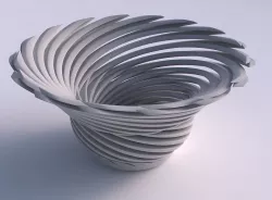 Bowl with twisted sharp muscle structure very twisted and tap... 3D print model