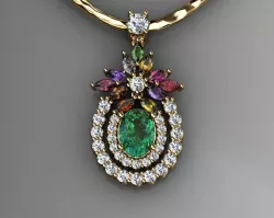 Cool Multi Color Gemstone Pendants 3D print model