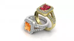 Emerald Cut Gold Ring 3D print model
