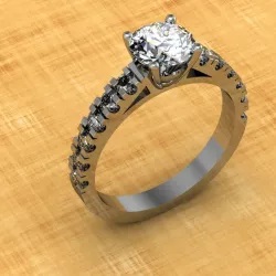 engagement ring with 1 ct center stone  3D print model