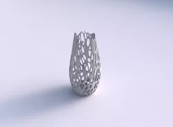Narrow top vase helix with cracked organic lattice 3D print model