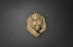 pendant bear STL 3D print model