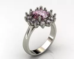 Pink Diamond Engagement Rings 3D print model