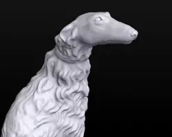Sculpture  Russian wolfhound Borzoi Dog  3D print model