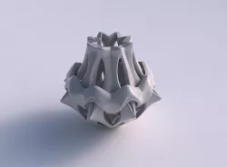 Vase alien curved small with smooth cuts squeezed 3D print model