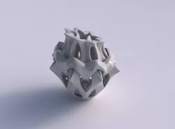 Vase alien curved small with smooth cuts squeezed with strech... 3D print model