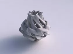 Vase alien curved small with smooth cuts twisted and squeezed 3D print model
