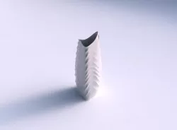 Vase curved tipping triangle 2 with curved horizontal wavy se... 3D print model