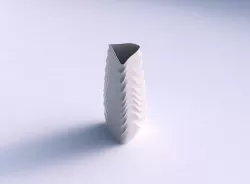 Vase curved tipping triangle with curved horizontal wavy sect... 3D print model