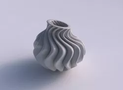 Vase curved wavy small with extruded lines squeezed with stre... 3D print model
