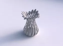 Vase curved with twisted muscle structure and soft tips strec... 3D print model