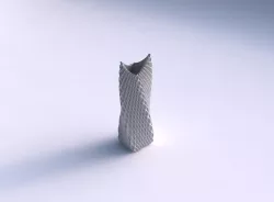 Vase double arc rectangle with grid piramides with grid piram... 3D print model