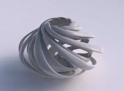 Vase double twisted small with collapsed top squeezed 3D print model
