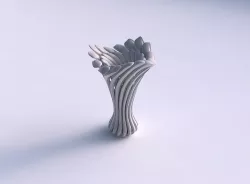 Vase glass shape with beveled muscle structure and soft tips ... 3D print model