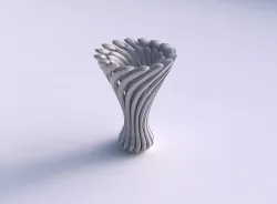 Vase glass shape with beveled muscle structure and soft tips ... 3D print model