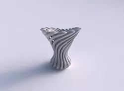 Vase glass shape with beveled muscle structure and soft tips ... 3D print model