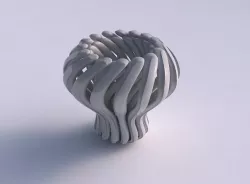 Vase glass shape with beveled muscle structure and soft tips ... 3D print model