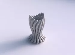 Vase glass shape with beveled muscle structure and soft tips ... 3D print model