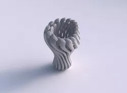 Vase glass shape with beveled muscle structure and soft tips ... 3D print model