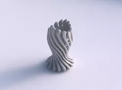 Vase glass shape with beveled muscle structure and soft tips ... 3D print model