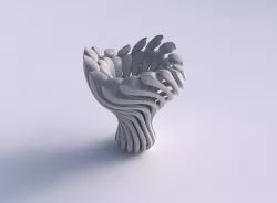Vase glass shape with beveled muscle structure and soft tips ... 3D print model