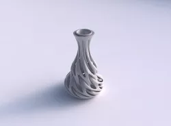 Vase narrow spherical bottom with soft intertwining lines twi... 3D print model