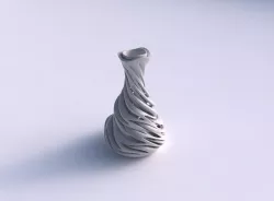 Vase narrow spherical bottom with soft intertwining lines ver... 3D print model