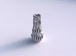 Vase oval twisted with muscle structure and soft tips streche... 3D print model