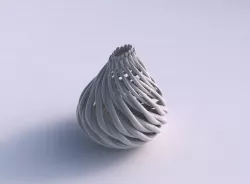 Vase oval twisted with muscle structure and soft tips streche... 3D print model
