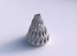 Vase oval twisted with muscle structure and soft tips streche... 3D print model