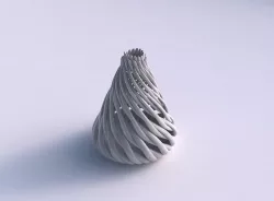 Vase oval twisted with muscle structure and soft tips twisted... 3D print model